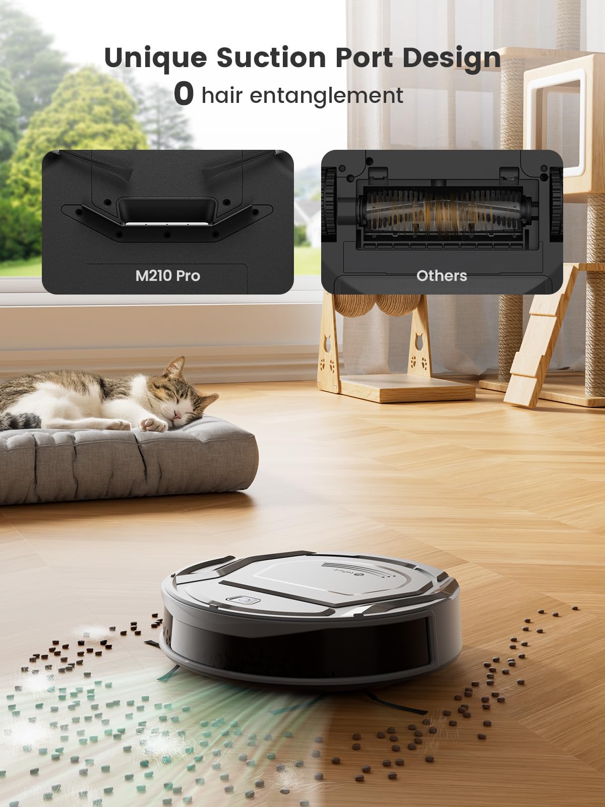 Lefant M210Pro Robot Vacuum Cleaner, 6 Cleaning Modes, 200 Mins Runtime, 4000Pa Suction, SmartSense Technology, Multi-Surface Cleaning, Ideal for Pet Hair and Hard Floor - Available at All In One Marketplace Canada