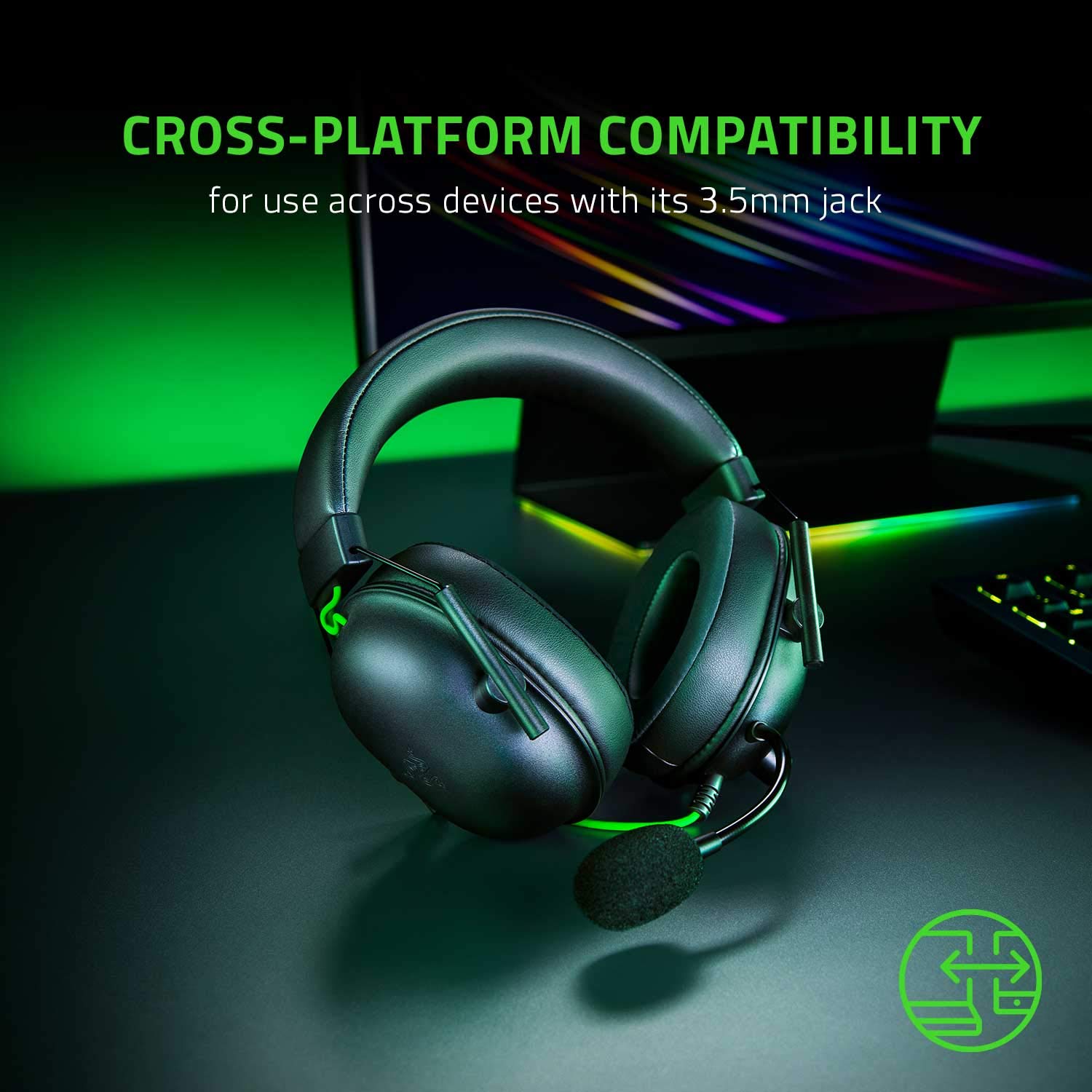 Razer BlackShark V2 X Gaming Headset: 50mm Drivers - Cardioid Mic - Memory Foam Cushion - Lightweight- Comfortable, Noise Isolating Earcups - for PC, PS4, PS5, Switch - 3.5mm Audio Jack - Black