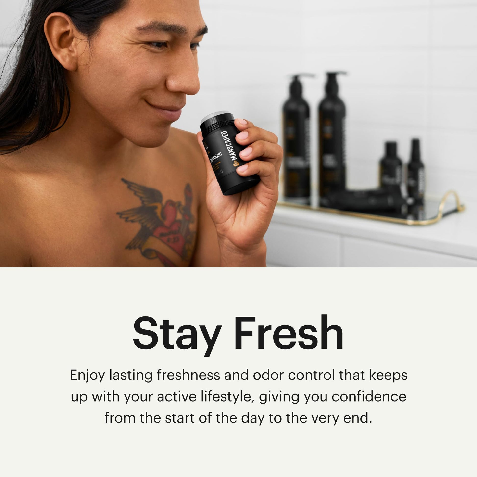 MANSCAPED® UltraPremium Deodorant, Aluminum-Free Clear Formula, Soft and Comfortable with Cologne-Quality Fragrance for Under Arm Odor Protection, 2.65 oz Stick (1 Pack) - Available at All In One Marketplace Canada
