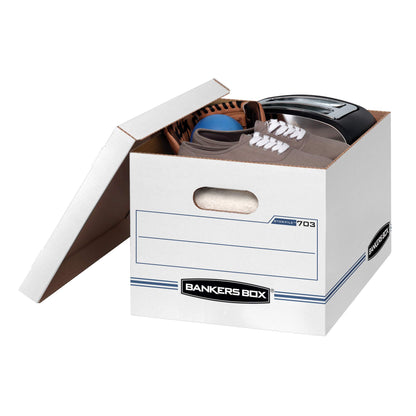 Bankers Box Stor/File Basic-Duty Storage Boxes, 6 Pack (70325),White/Blue - Available at All In One Marketplace Canada