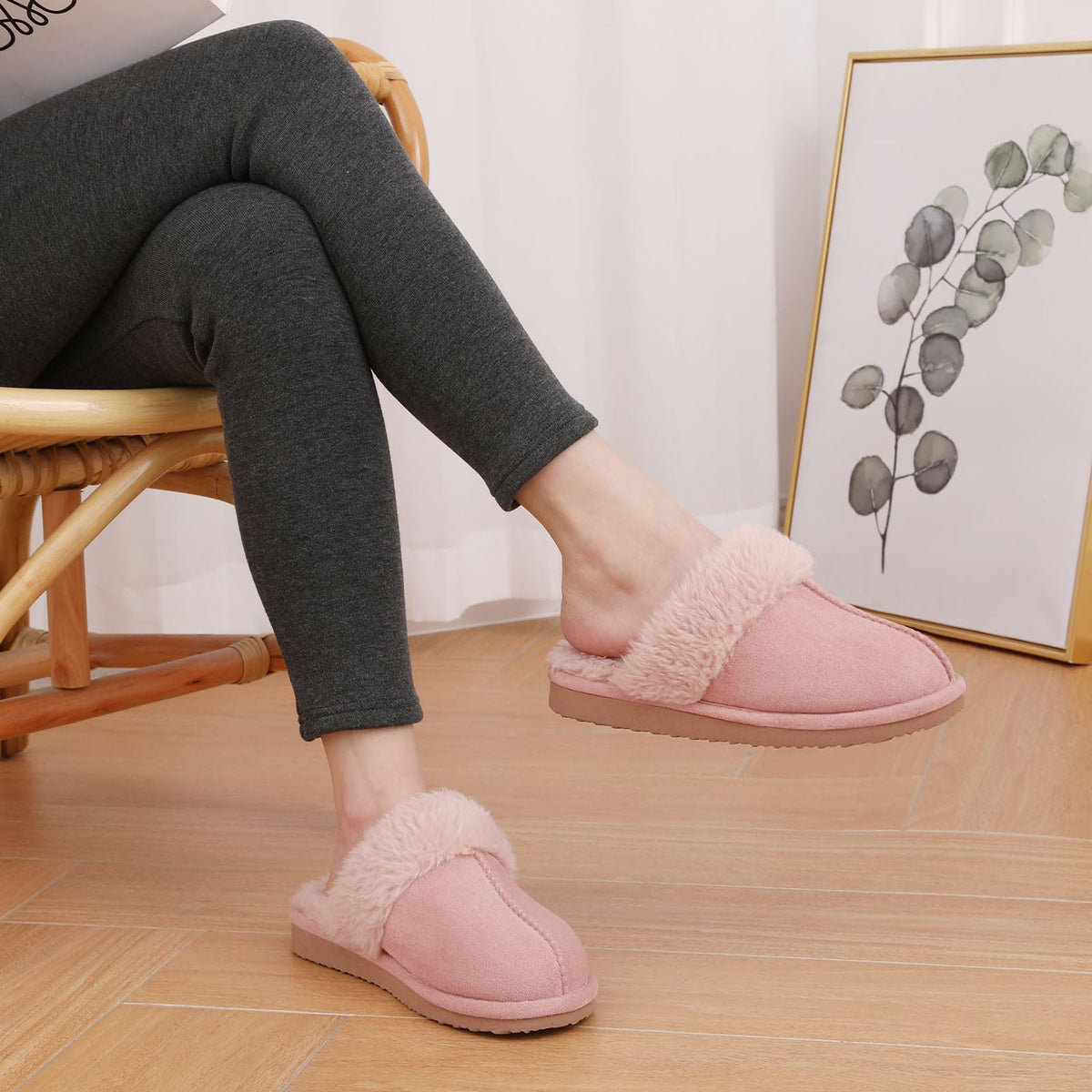 Litfun Fuzzy Memory Foam Slippers for Women Indoor Outdoor House Shoes 🍁 All In One Marketplace Canada