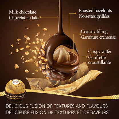 Ferrero Rocher Fine Hazelnut Milk Chocolate - 12 Packs of 3 Pralines (450g)