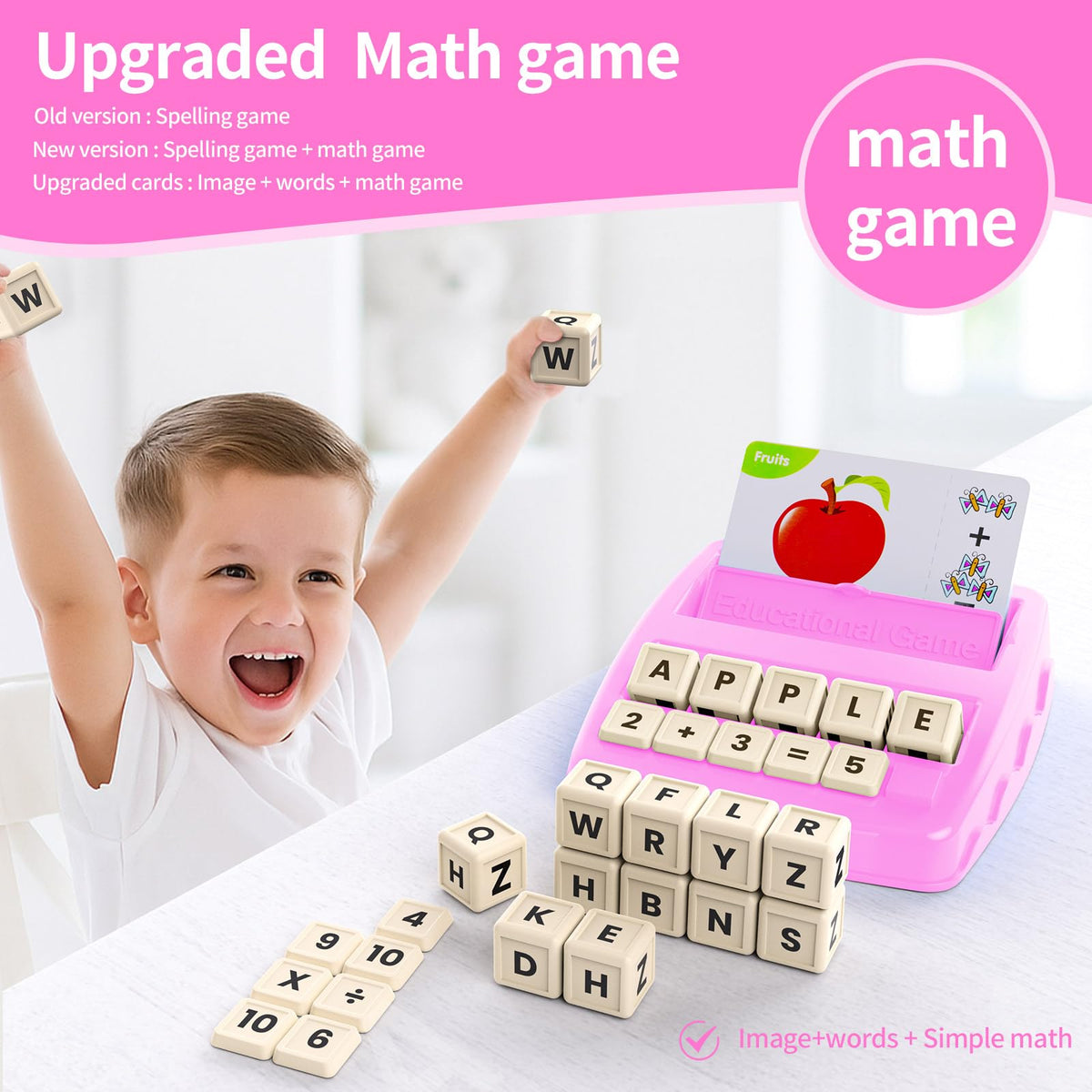 DEGIDEGI Educational Toys for Kids Ages 3-8, Matching Letter Spelling Game ABC Learning, Learning Toys for 4-7 Year Old Girls,Christmas Birthday Party Gifts for 3 4 5 6 7 8 Year Olds Girls Pink 🍁 All In One Marketplace Canada
