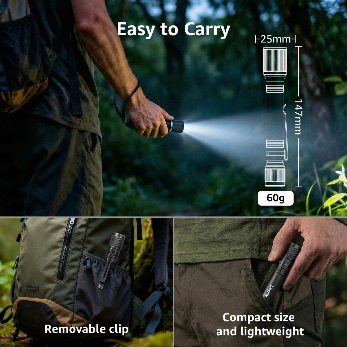 Lepro Flashlight, Led Flashlight with AA Battery Included, LED Torch for Emergency Camping Hiking Dog Walking, Halloween, Christmas (2 Pack) 🍁 All In One Marketplace Canada