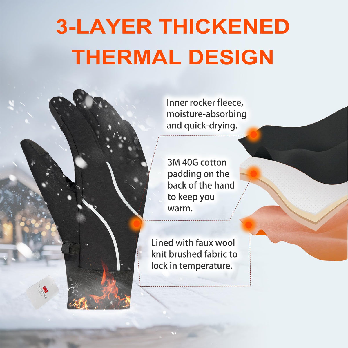 Origem Warm Winter Running Gloves for Men Women, 3M Thinsulate Touch Screen 🍁 All In One Marketplace Canada