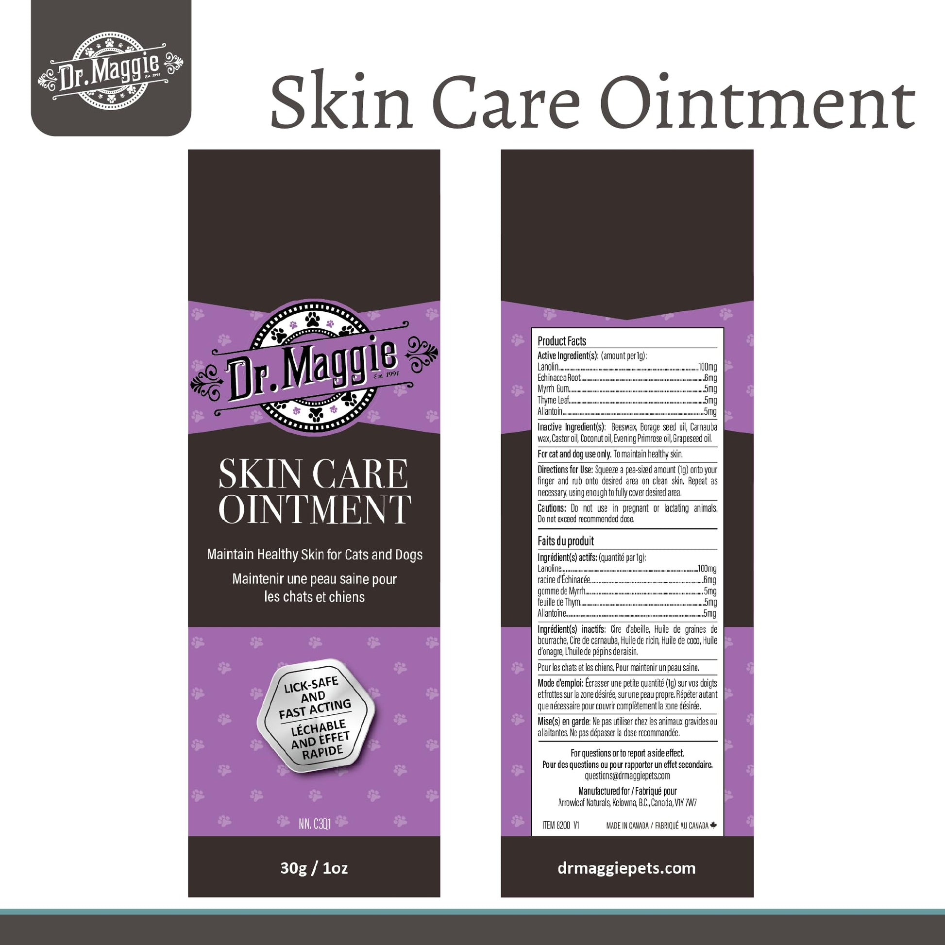 Dr. Maggie Skin Care Ointment for Cats and Dogs, 30g - Available at All In One Marketplace Canada