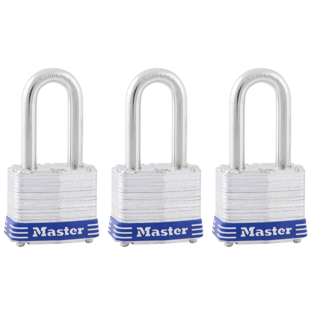 Master Lock 3TRILF Keyed-Alike Padlock, 1-1/2-inch Shackle, 1-9/16-inch Wide, 3-Pack