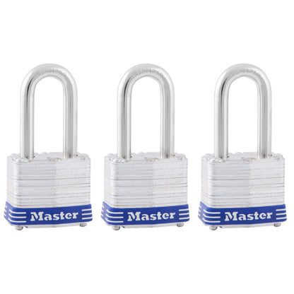 Master Lock 3TRILF Keyed-Alike Padlock, 1-1/2-inch Shackle, 1-9/16-inch Wide, 3-Pack