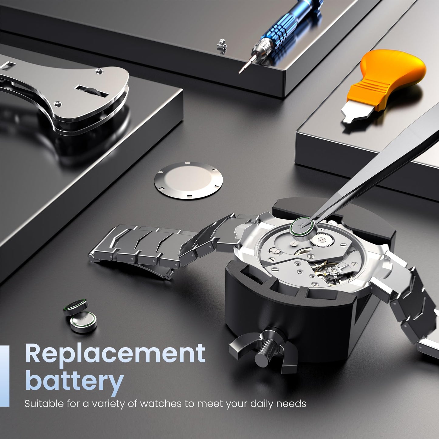 JOREST Watch Repair Tool Kit, Battery Replacement, Strap Adjustment, Bracelet Pin Removal, Band Link Remover, Resizing Tool, Wrench Opening Cover, Case Back Opener, Screwdriver, Spring Bar - Available at All In One Marketplace Canada