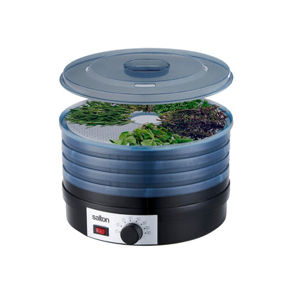 Salton Electric Food Dehydrator for Fruit and Jerky With Adjustable Temperature Control, Black