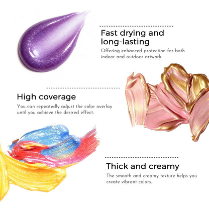 Iridescent Acrylic Paint Set - 24 Chameleon Colors 2oz/60ml 🍁 All In One Marketplace Canada