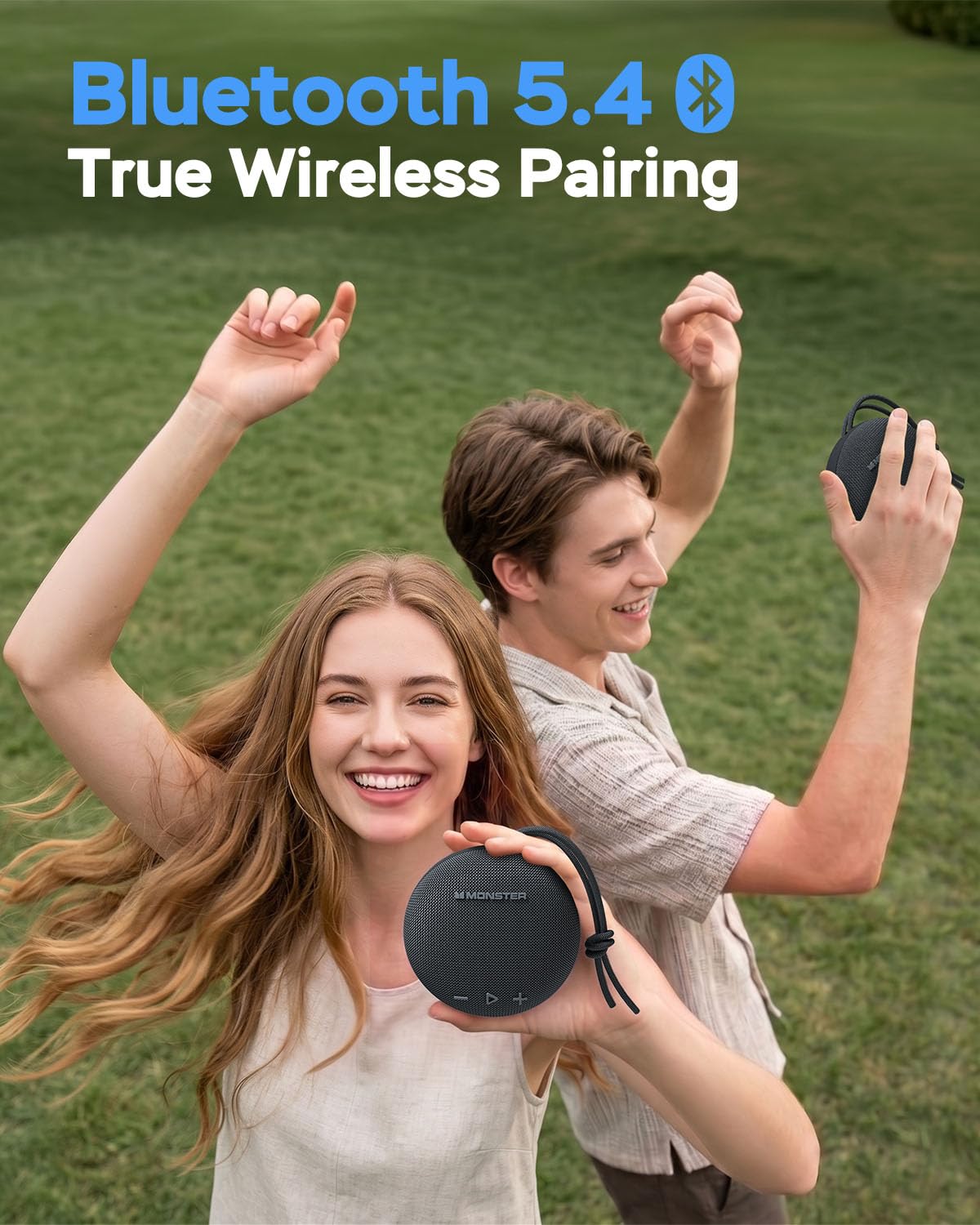 Monster Bluetooth Speaker, IPX8 Shower Speaker Waterproof, Bluetooth 5.4 with Loud HD Sound and Robust Bass, Extra Long Playtime Punchy, for Home, Beaches Portable Wireless Outdoor Speakers - Available at All In One Marketplace Canada