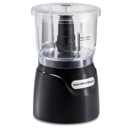 Hamilton Beach Stack & Press Food Chopper & Mini Food Processor, 350 Watts, 3 Cup Bowl, Stainless Steel Blades, for Chopping, Puree & Emulsify, Black, 72850G - Available at All In One Marketplace Canada