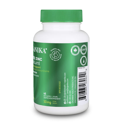 Organika Chelated Zinc 45 Tabs Organika