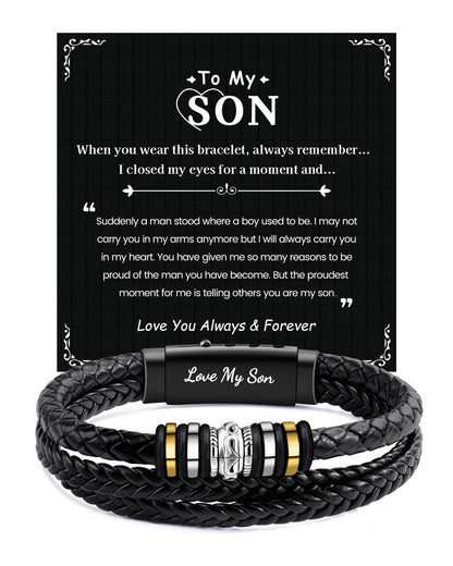 BOCHOI To My Son Bracelet Son Gifts from Mom Dad Mens Bracelet 🍁 All In One Marketplace Canada