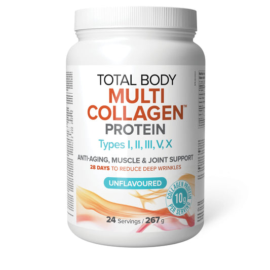 Natural Factors Total Body Multi Collagen Protein, 267g, Unflavoured, 10g of Hydrolyzed Collagen per Scoop, 24 Servings, Combines 5 Types of Collagen, Anti-Aging, Muscle & Joint Support, 28 Days to Reduce Wrinkles, Keto & Paleo Friendly, Proudly Canadian - Available at All In One Marketplace Canada