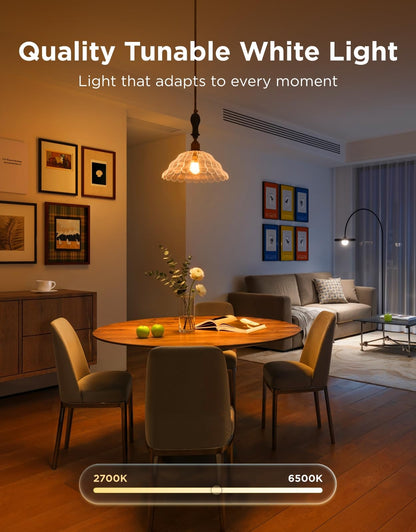 Govee Smart Light Bulbs, Color Changing Light Bulb, Work with Matter, Alexa and Google Assistant, 16 Million Colors RGBWW, WiFi & Bluetooth LED Light Bulbs, Music Sync, A19, 800 Lumens, 4 Pack