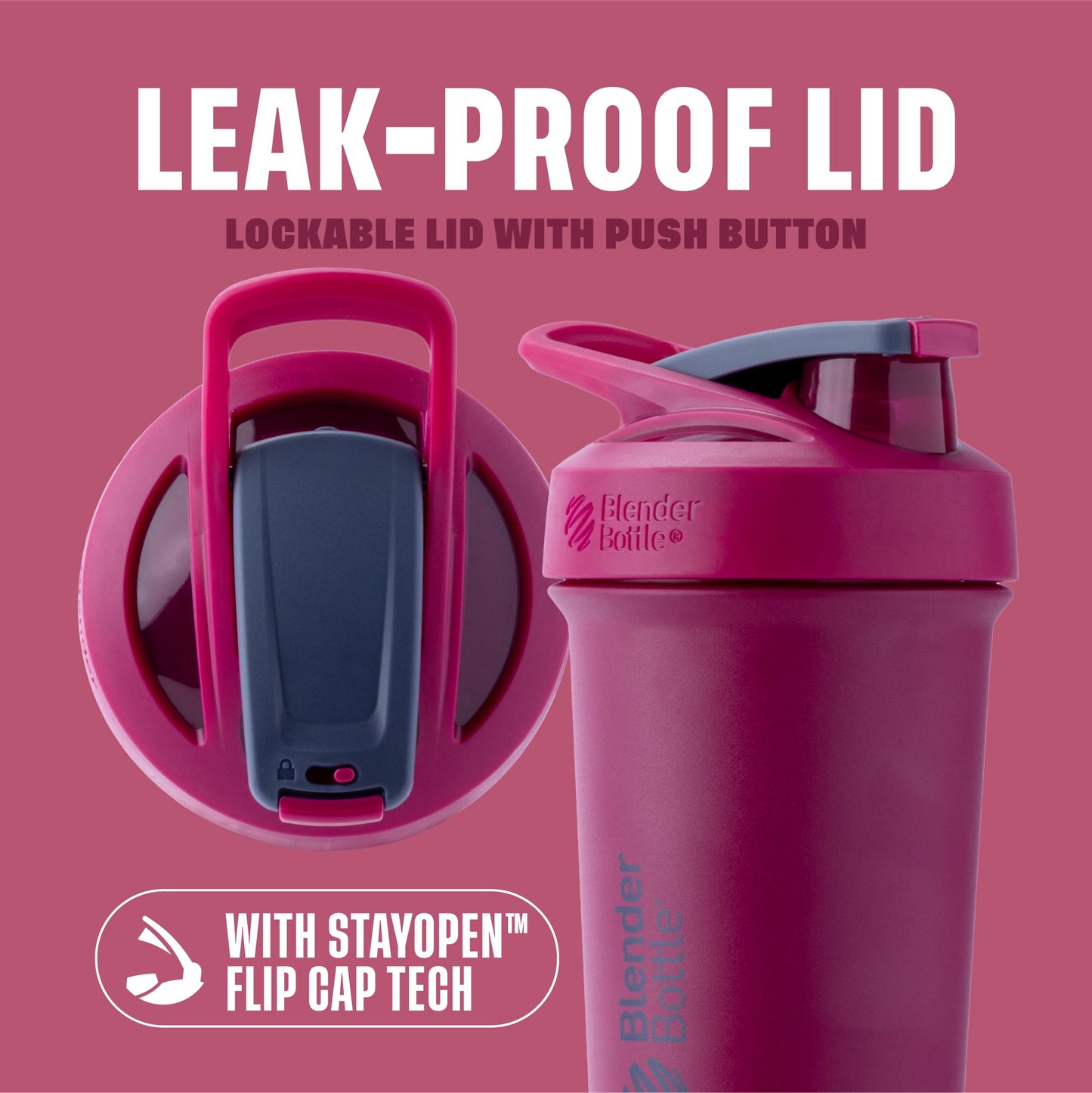 BlenderBottle Strada Sleek Shaker Cup Insulated Stainless Steel Water Bottle with Wire Whisk, 25-Ounce, Raspberry 🍁 All In One Marketplace Canada