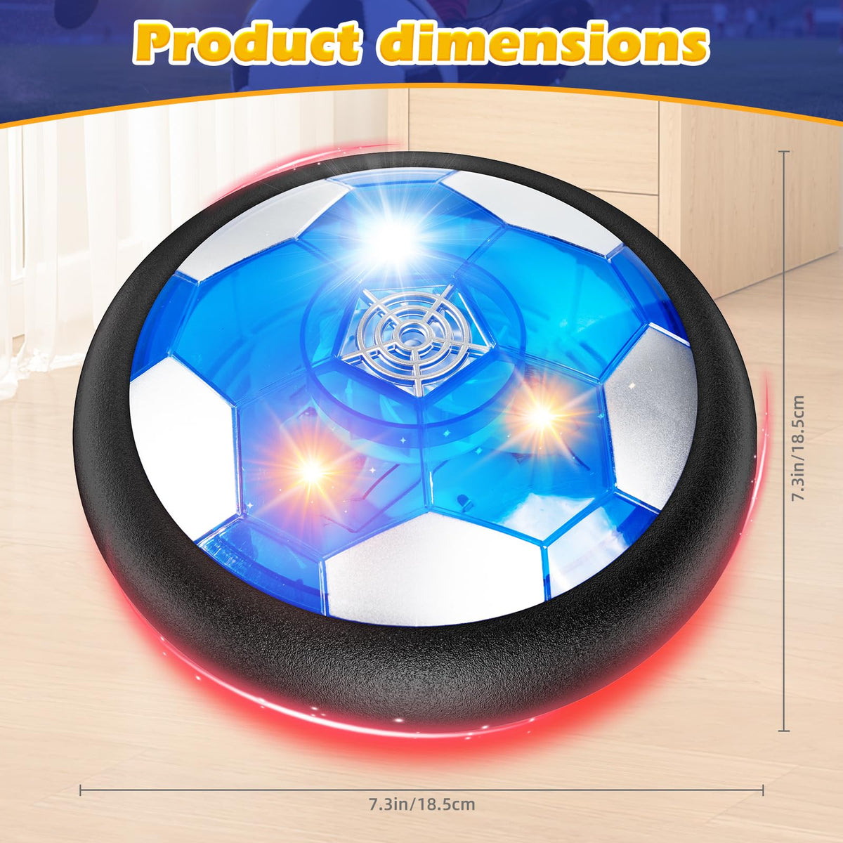 2Pcs LED Hover Soccer Ball Indoor Toys for 3-12 Year Old Boys Girls Christmas Birthday Gifts for 3 4 5 6 7 8 9 10 Years Old Kids Air Floating Soccer Toy Toddler Games Foam Bumper 🍁 All In One Marketplace Canada