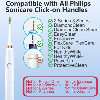 Replacement Toothbrush Head Compatible with Philips Sonicare Electric Toothbrush - Fit Plaque Control, Gum Health, FlexCare, HealthyWhite, Essence+ and EasyClean, 12 Pack - Available at All In One Marketplace Canada