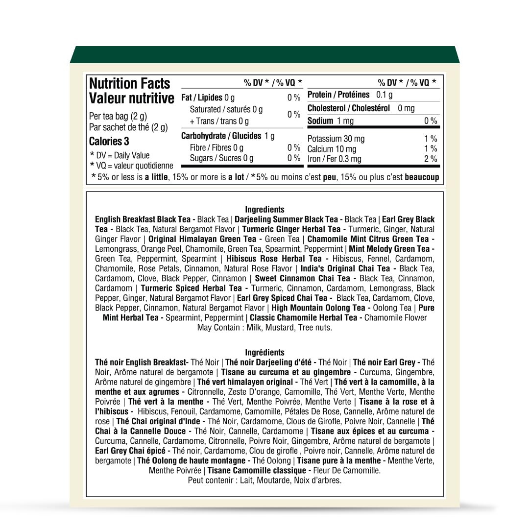 VAHDAM Assorted Tea Sampler (15 Unique Flavors in Pyramid Teabags) Tea Gift 🍁 All In One Marketplace Canada
