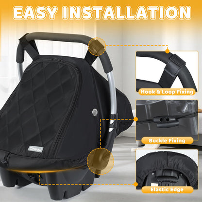 Orzbow Winter Car Seat Cover Baby - Waterproof Carseat Canopy, Black 🍁 All In One Marketplace Canada