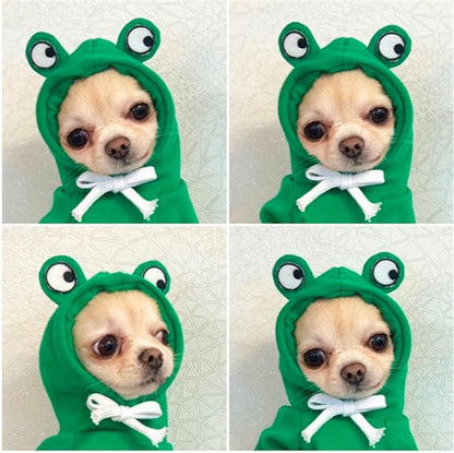 Warm Dog Winter Clothes Cute Fruit Dog Coat Hoodies Fleece Pet Dogs Costume Jacket for French Bulldog Chihuahua Ropa para Perro(Green,S) 🍁 All In One Marketplace Canada