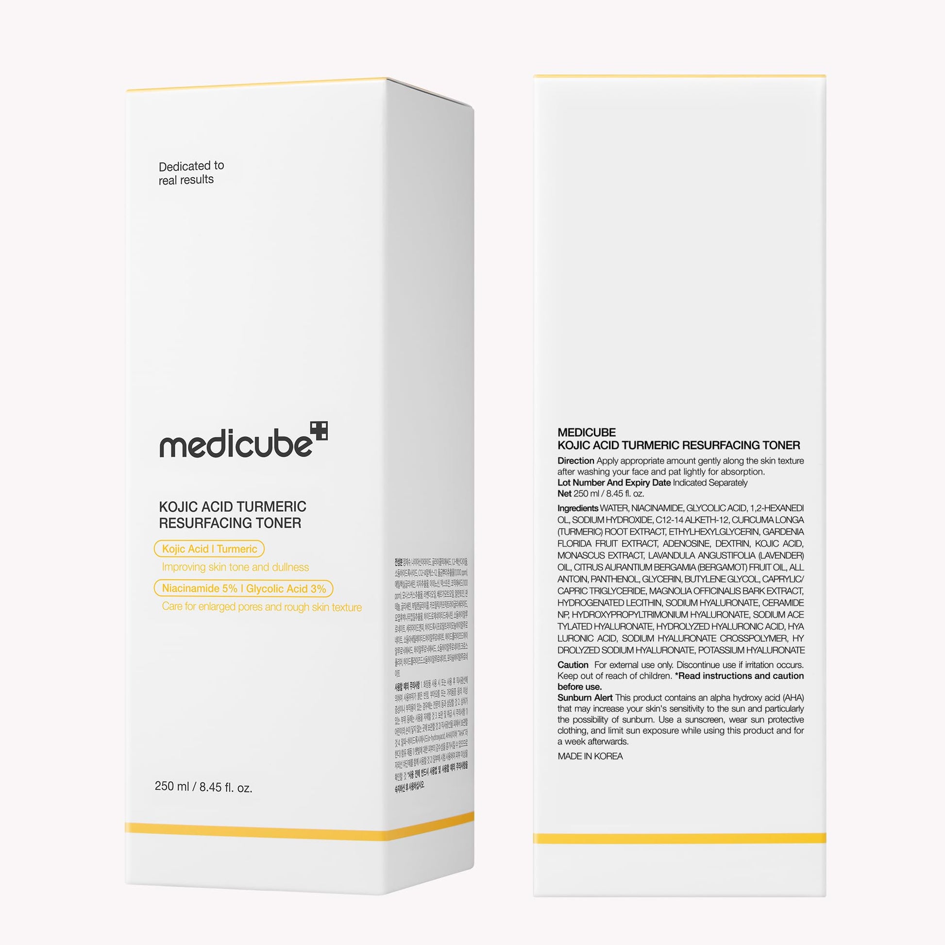 medicube Kojic Acid Turmeric Smoothing Toner for Face & Body | Lightweight Toner for Balancing Uneven Skin Tone & Texture | Niacinamide, Glycolic Acid for Clear Glass Skin | 8.45 fl.oz - Available at All In One Marketplace Canada