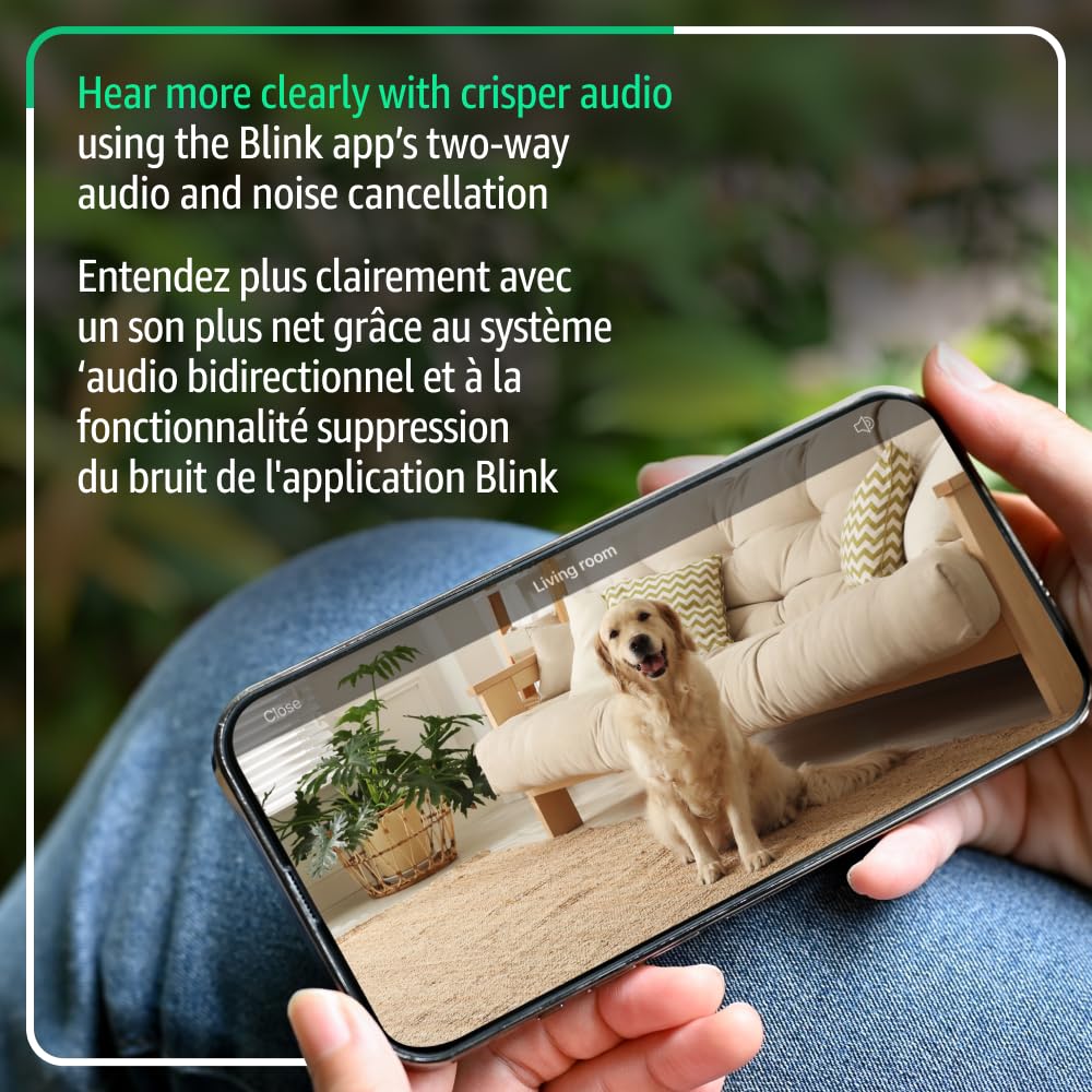 Blink Mini 2K+ (newest model) – Plug-in Home & Pet Security Camera with 2K video resolution, colour night vision, enhanced audio, motion detection – 1 camera (White)