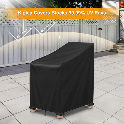 Kipiea 600D Patio Chair Covers Waterproof Winter 2 Pack - Heavy Duty Lawn Outdoor Furniture Chair Covers with Anti UV and No Tears, No Fading (29"W x 30"D x 31"H) 🍁 All In One Marketplace Canada