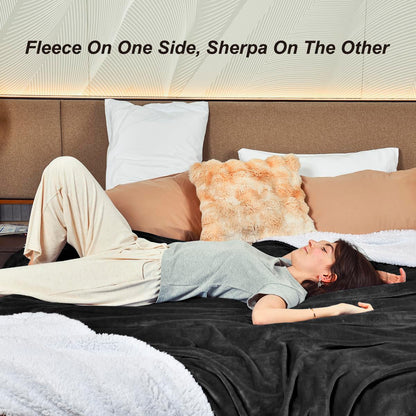 KAWAHOME Sherpa Fleece Queen Size Blanket for Bed, Extra Warm Heavy Thick 🍁 All In One Marketplace Canada