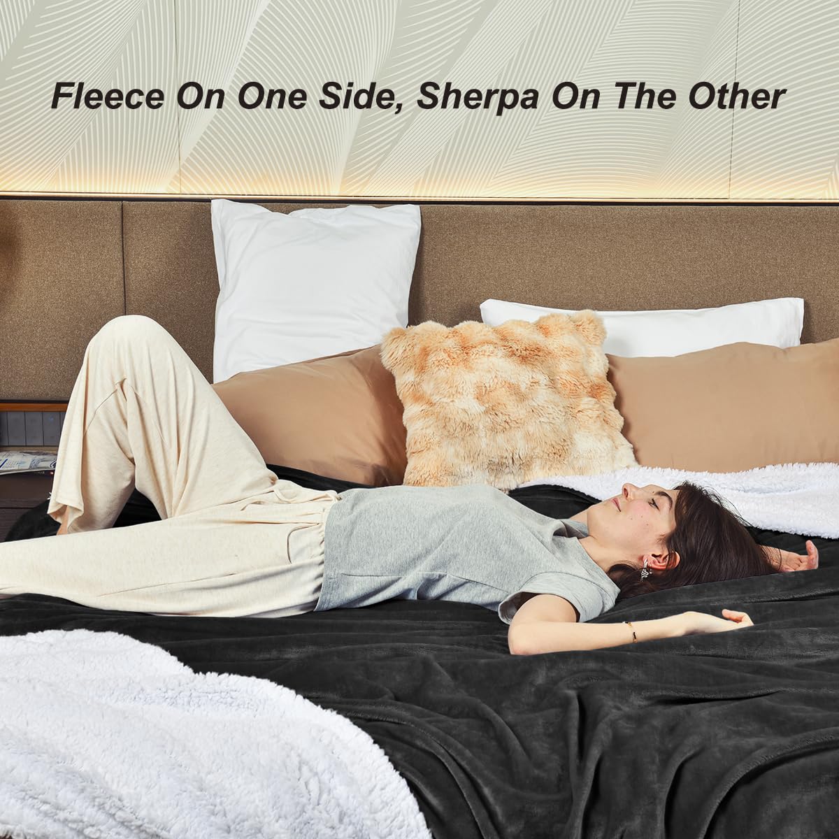 KAWAHOME Sherpa Fleece King Size Blanket for Bed, Extra Warm Heavy Thick 🍁 All In One Marketplace Canada