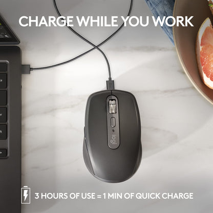 Logitech MX Anywhere 3S Compact Wireless Mouse Fast Scrolling - Graphite
