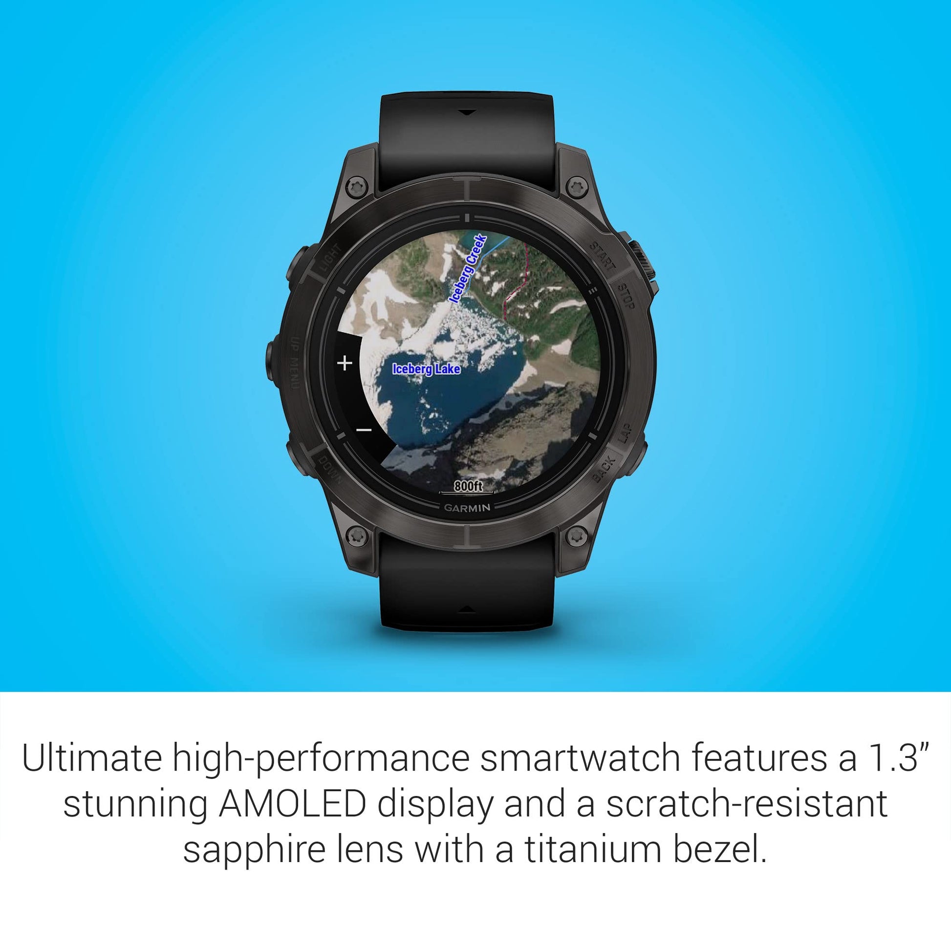 Garmin epix Pro (Gen 2) Sapphire Edition, 47mm, High Performance Smartwatch, Advanced Training Technology, Built-in Flashlight, Black Garmin