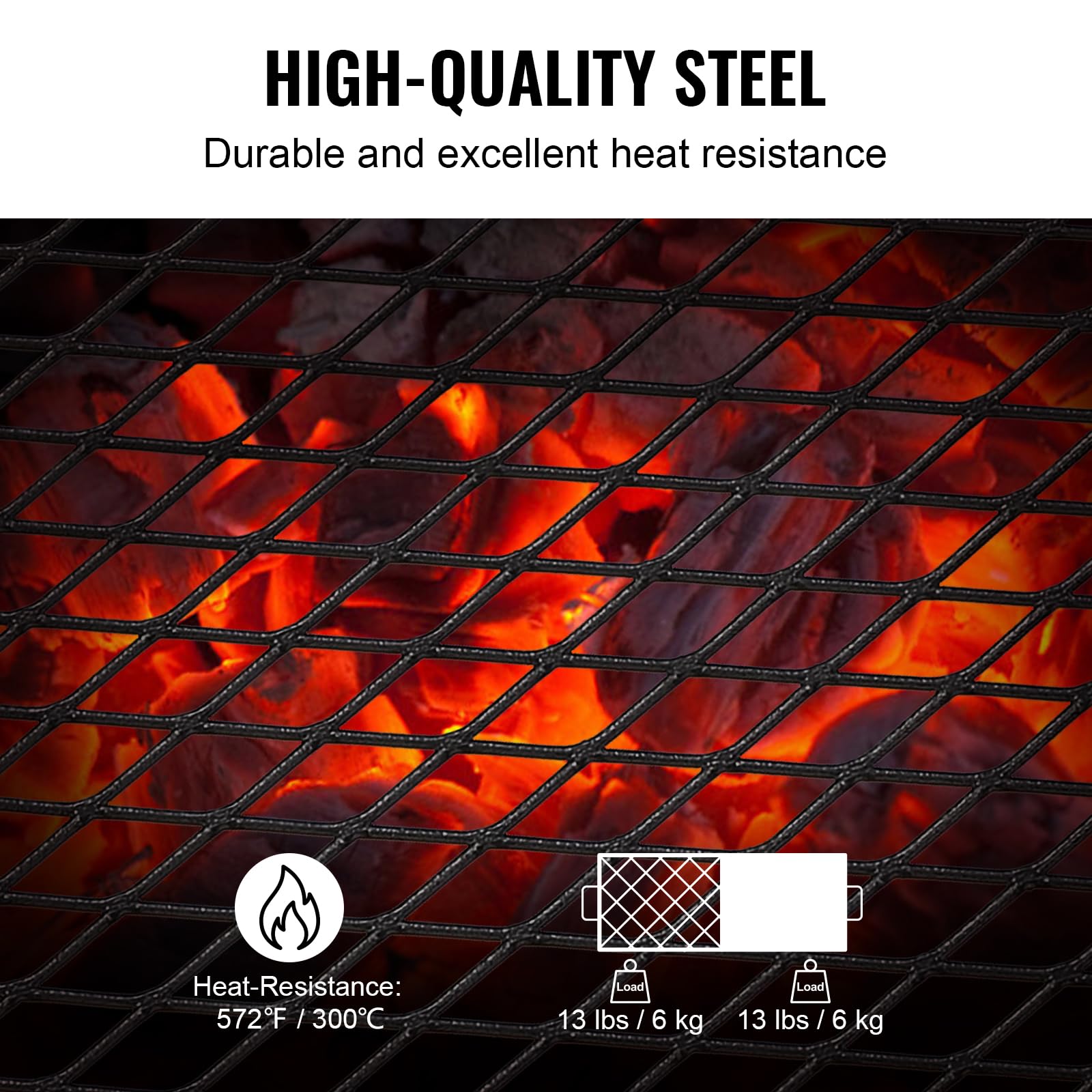 VEVOR Folding Campfire Grill, Heavy Duty Steel Mesh Grate, 22.4" Portable Camping Grates Over Fire Pit, Camp Fire Cooking Equipment with Legs Carrying Bag, Grilling Rack for Outdoor Open Flame Cooking VEVOR