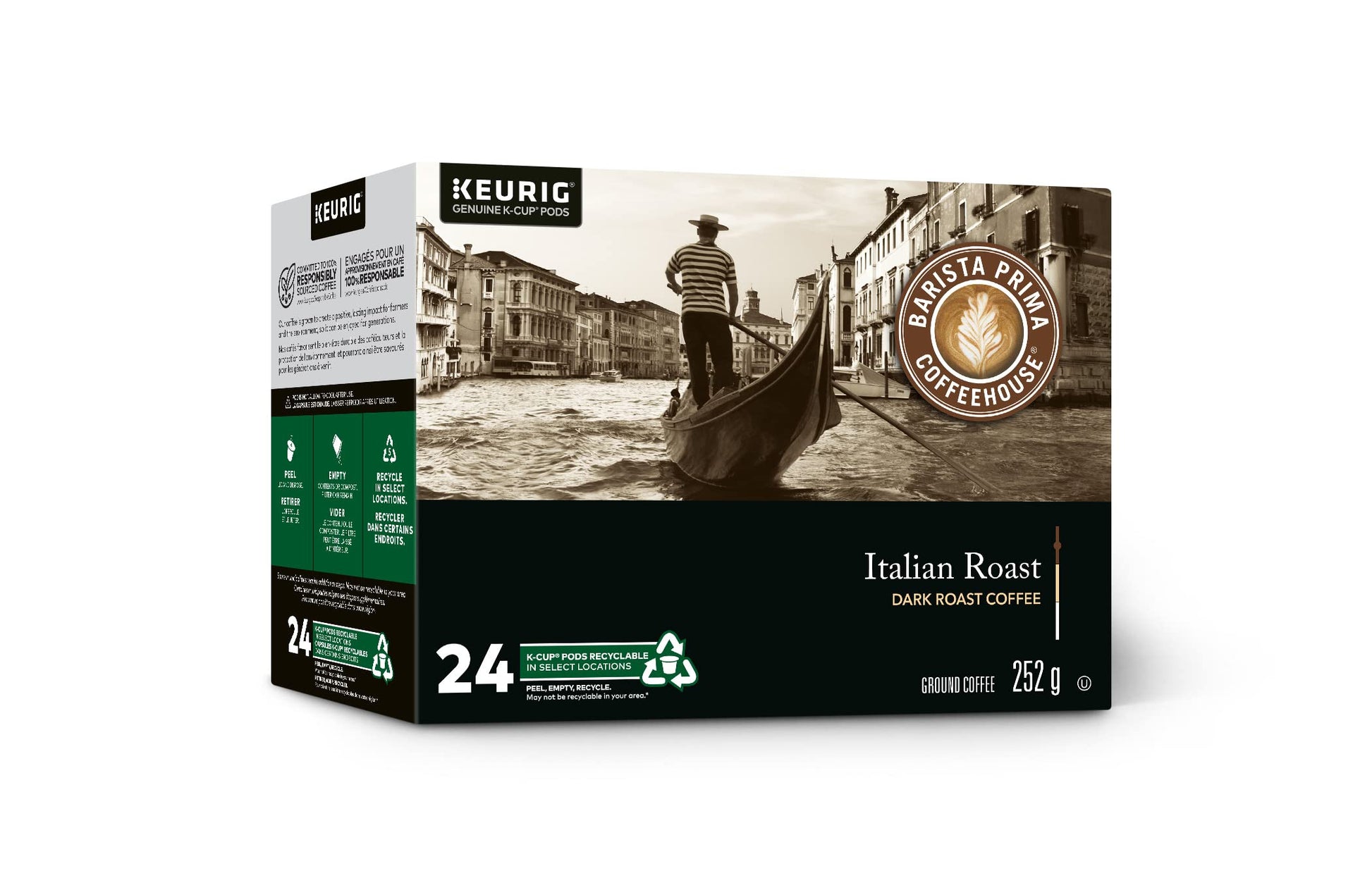 Barista Prima Italian Roast K-Cup Pods - 24 Pack for Keurig Brewers