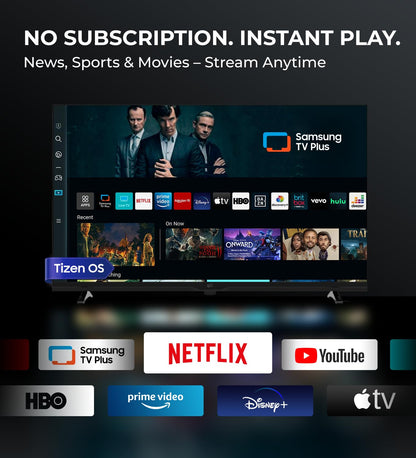 FPD 32 Inch Smart TV 720p HD Powered by Tizen OS Compatible with Samsung TV Plus, Dolby Audio, HDR 10, Gaming Hub, SmartThings, Voice Control, Built-in Miracast, Flat Screen Television (AT32-P1, 2026)