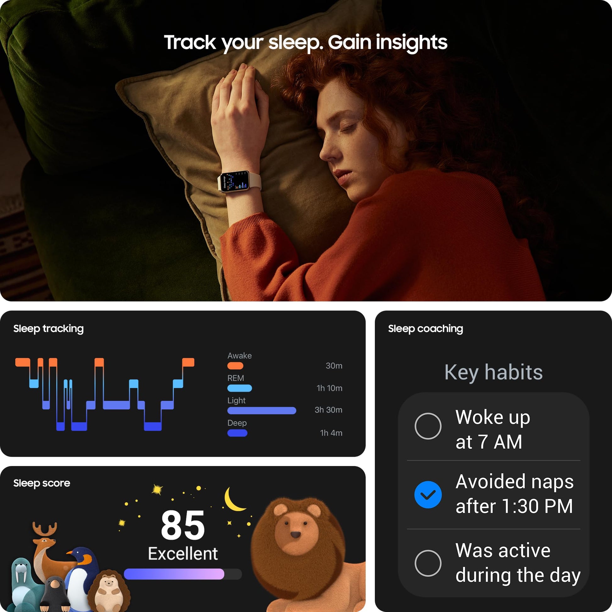 Samsung Galaxy Fit3, 1.6" AMOLED Display, 13 Days Battery Charge, Sleep Monitoring, Fall Detection - Pink Gold (CAD Version & Warranty)