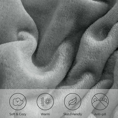 BEDELITE Flannel Sheets King Size Bed Set, Grey, 4 Pieces 🍁 All In One Marketplace Canada