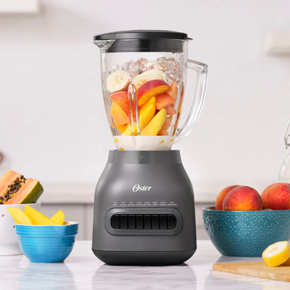 Oster Easy-to-Clean Blender with 6-Cup Boroclass Glass Jar Diamond Grey