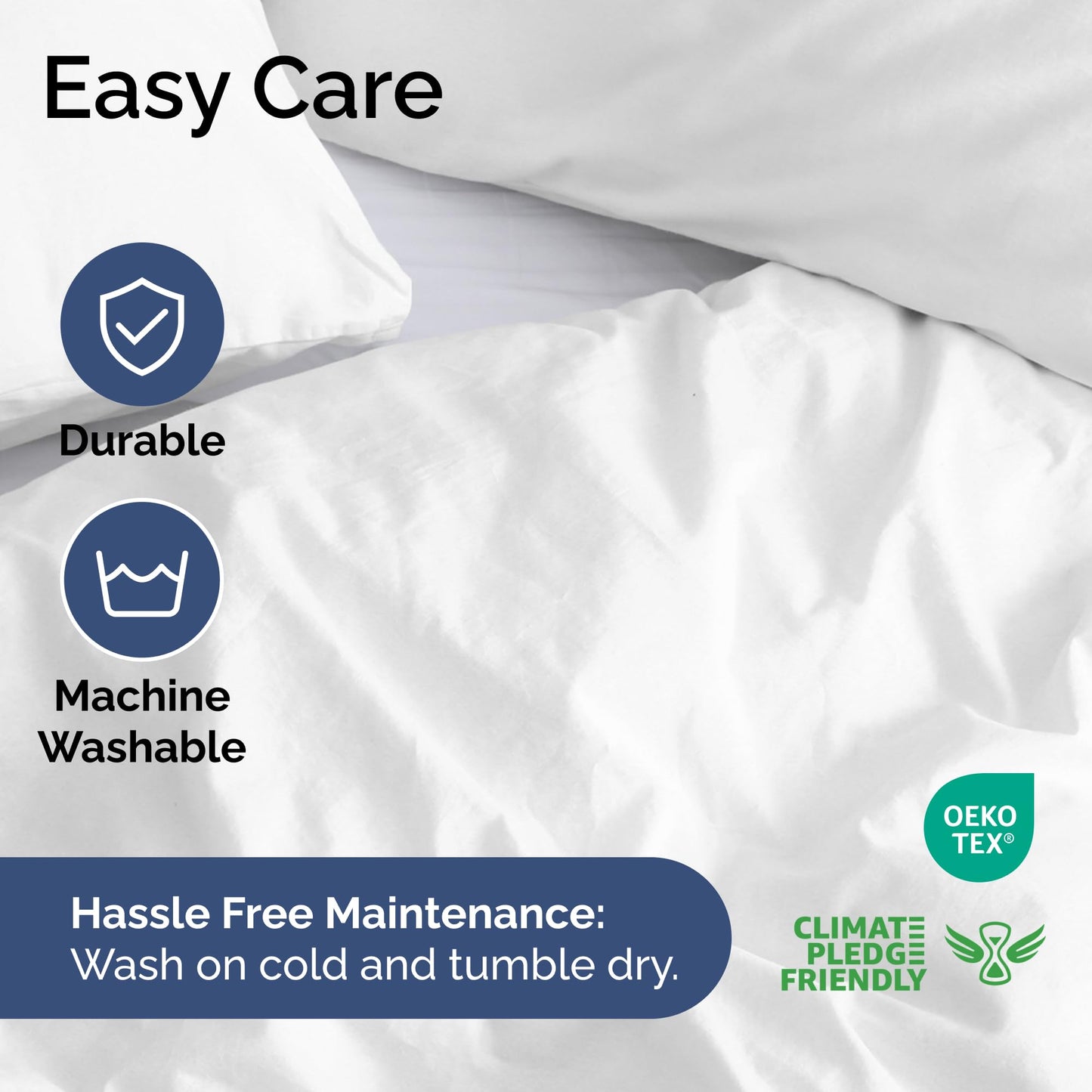 Duvet Cover King Size Set - Extra Soft King Size Duvet Cover 104 x 90 with 2 Pillow Shams - Hotel Luxury, Easy Care and Fade Free with Zipper Closures & Ties - Comfy, Breathable Bedding Set (White)