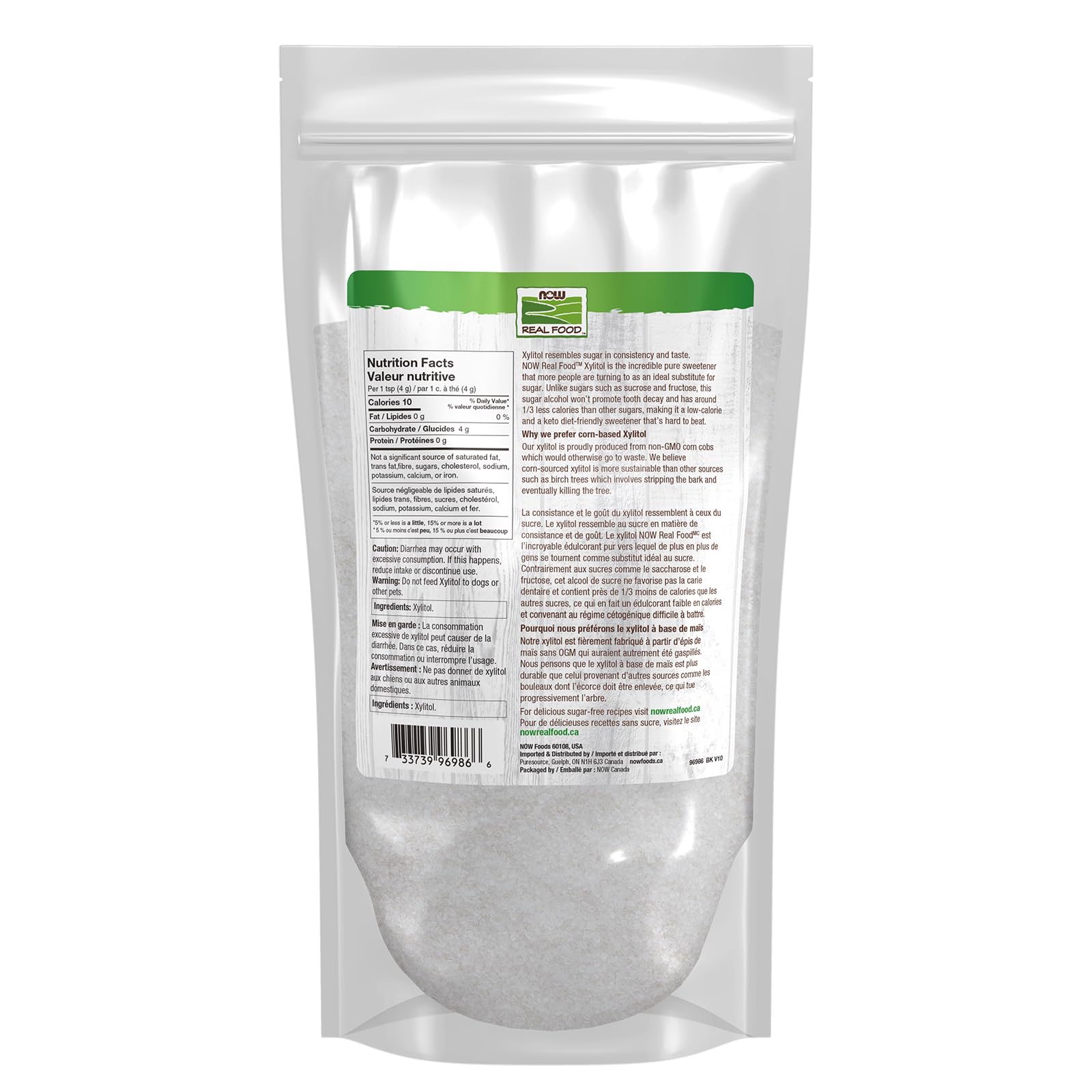 NOW Real Food Xylitol Pure Sweetener - 1kg Keto-Friendly Sugar Substitute