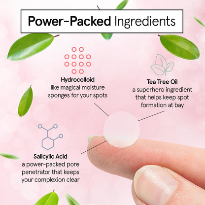 grace & stella Award Winning Invisible Skin Rescue Covers with Hydrocolloid (Round, 36 Count) - With Salicylic Acid and Tea Tree for Absorbing Impurities - Dermatologist Tested Skin Care, Cruelty Free, Vegan