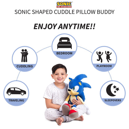 Franco Kids Bedding Plush Cuddle Pillow Buddy, One Size, Sonic The Hedgehog 🍁 All In One Marketplace Canada