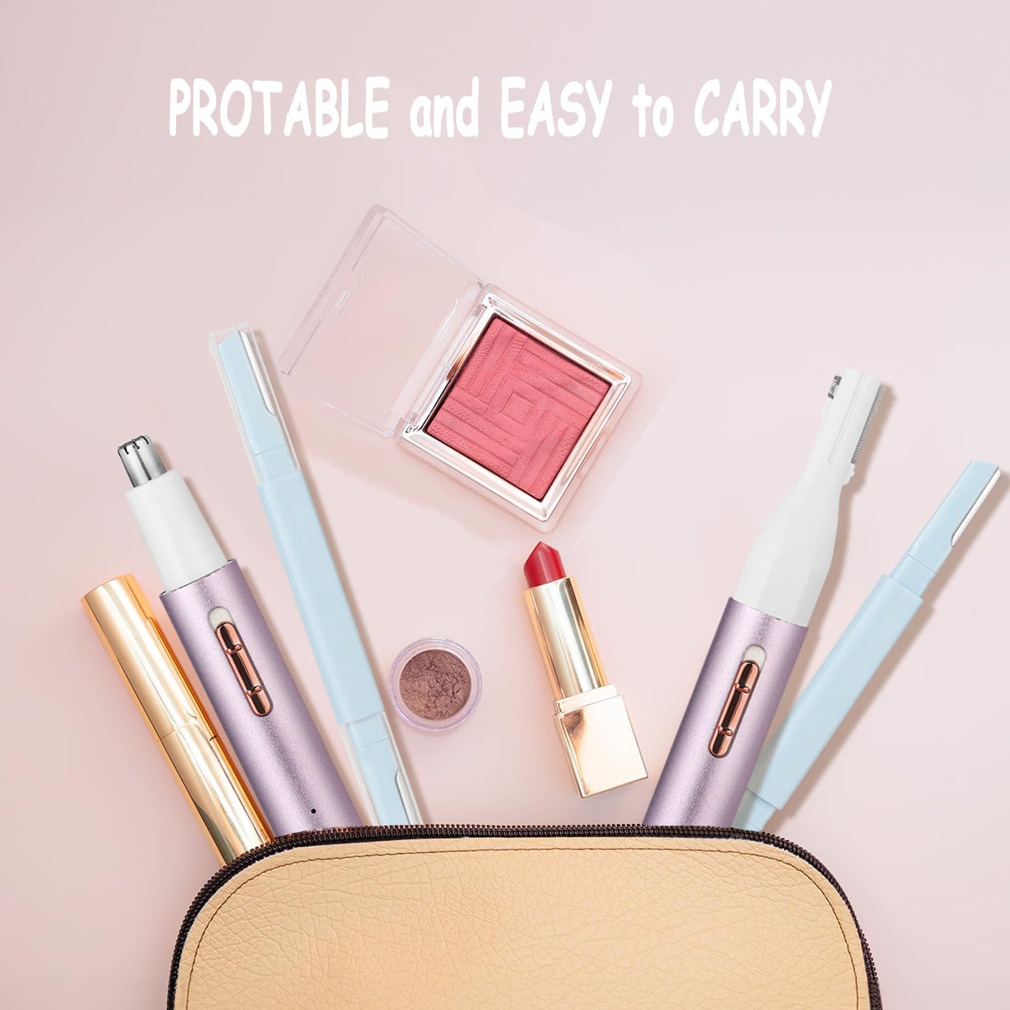 Yunmiss Nose and Ear Trimmer Clipper for Women Men,2025 Rechargeable Painless Eyebrow & Facial Hair Trimmer with IPX7 Waterproof,Rechargeable Portable Hair Trimmer with Dual Edge Blades (Pink) - Available at All In One Marketplace Canada