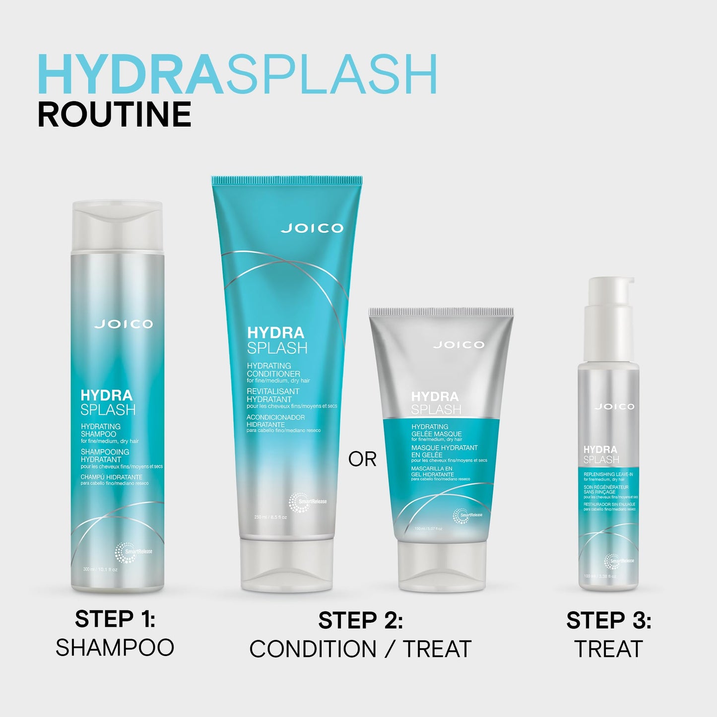 Joico HydraSplash Hydrating Conditioner for Fine to Medium Hair, Moisturizing Dry Damaged Hair with Keratin & Coconut Oil Joico