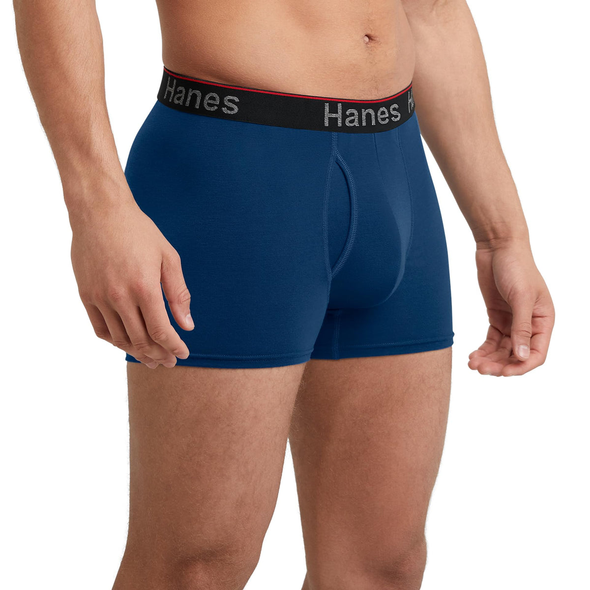 Hanes Total Support Pouch Men's Trunks, Anti-Chaffing, Moisture-Wicking Underwear Odor Control, Pack of 3, Assorted, Medium