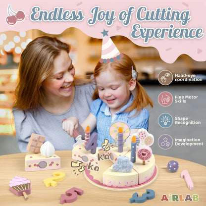 Wooden Birthday Party Cake Play Food Sets 🍁 All In One Marketplace Canada
