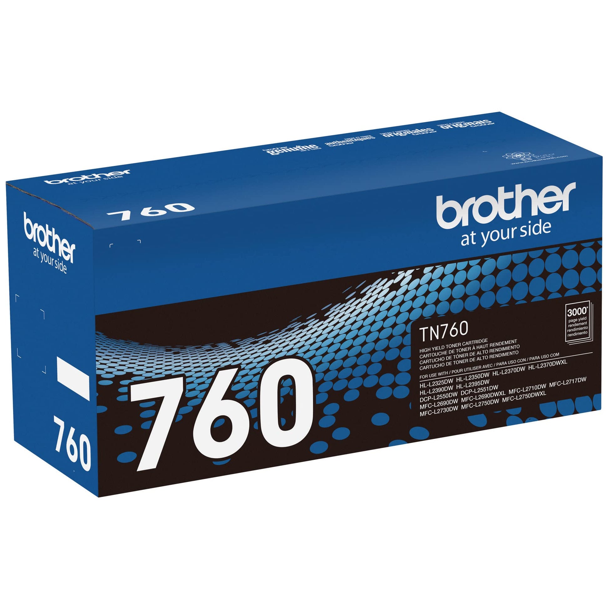 Brother Original TN760 High-Yield Black Toner Cartridge, Higher Yield for Value, Original Toner Replacement cartridges, Toner for Brother Laser Printers HL-L2395DW DCP-L2550DW, MFC-L2750DW, and More