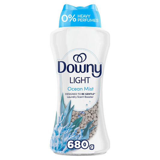 Downy Light Laundry Scent Booster Beads, Ocean Mist Scent, In-wash fabric beads designed to be gentle with a light boost of scent, No Heavy Perfumes, 680 Grams